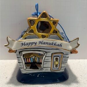 Happy Hanukkah Ceramic House Ornament